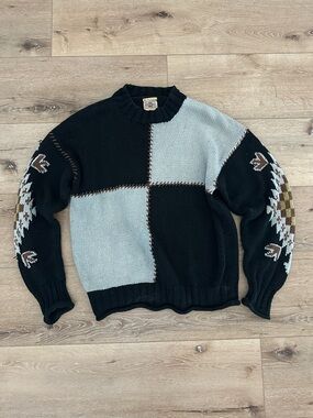 Men's Black & Light Gray Colorblock Cardigan Sweater